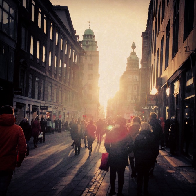 Rapport från sol på Strøget i Köpenhamn!